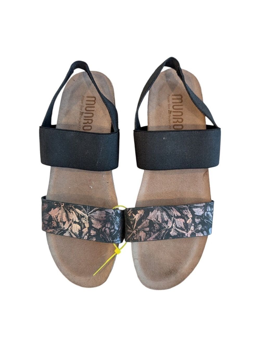 Munro Womens Pisces Slingback Leather Dark Floral Sandals Size US 7 SS Low Heel
